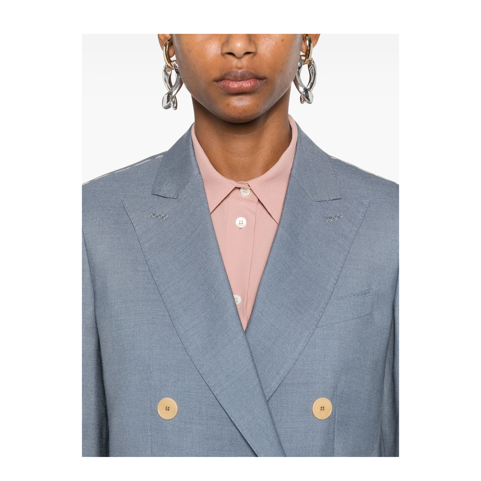 Cobalt Blue Double-Breasted Jacket