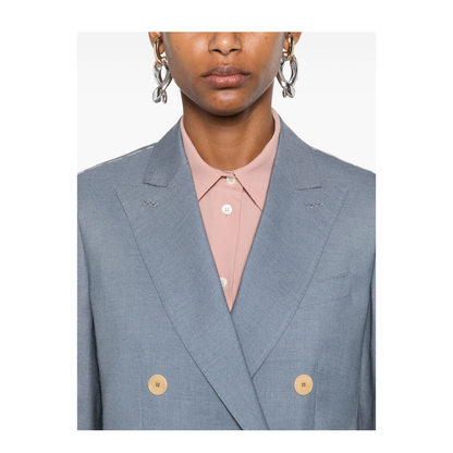 Cobalt Blue Double-Breasted Jacket