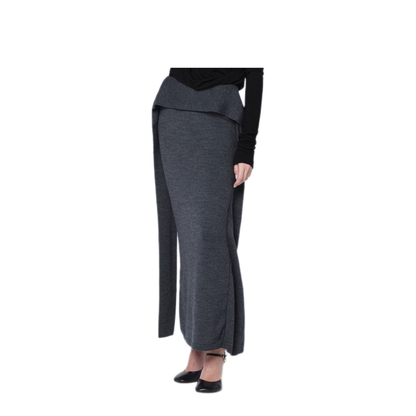 MAYFEYR - Entire Studios - Long Grey Wool Skirt - ESW-W25-10054WOAS