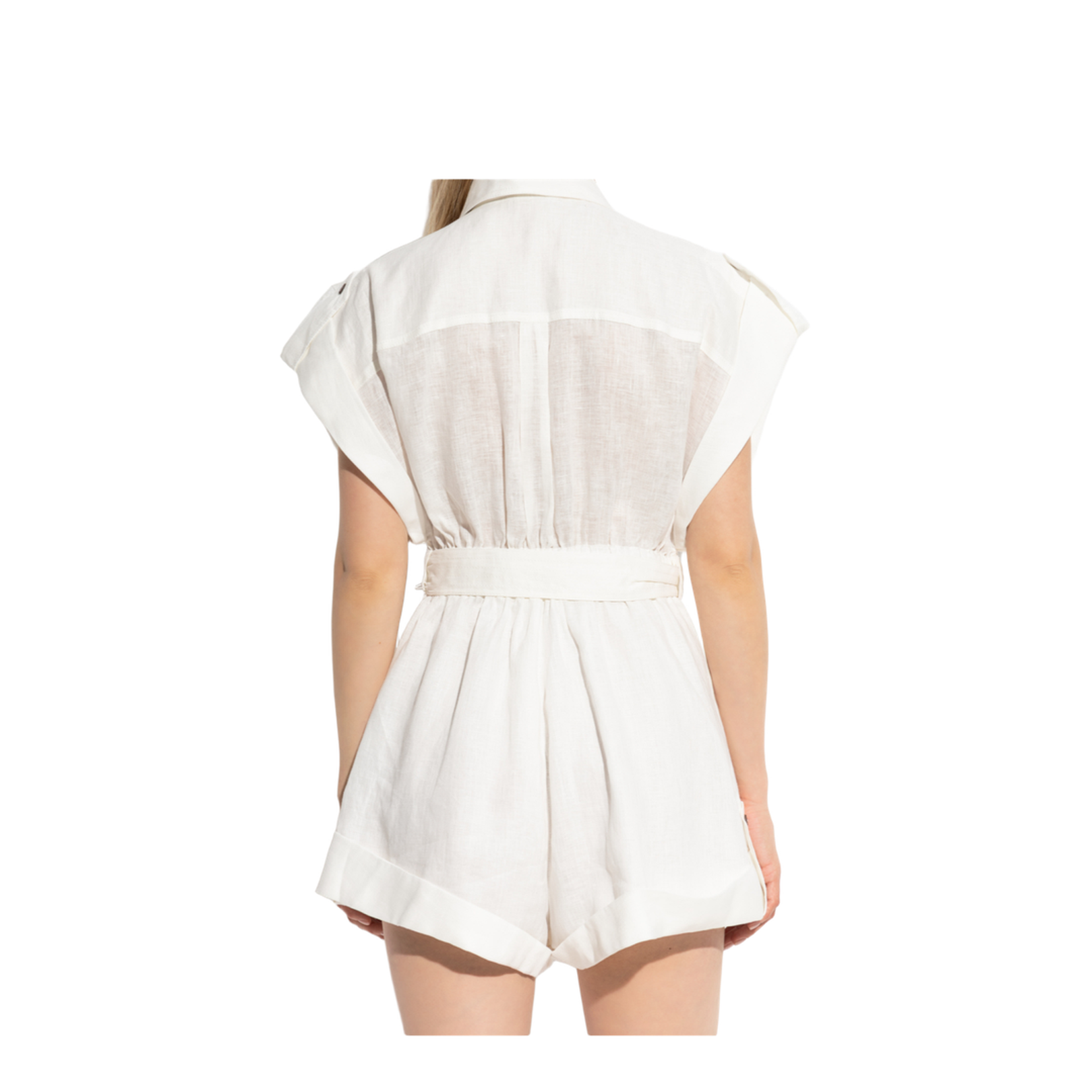 Shirt Collar Wide Sleeve Short Sleeve Belted