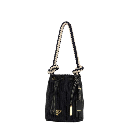 Black Crochet Mini Bucket Bag