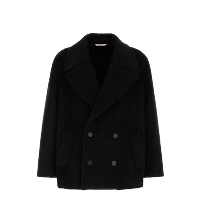 Black Mohair And Wool Coat