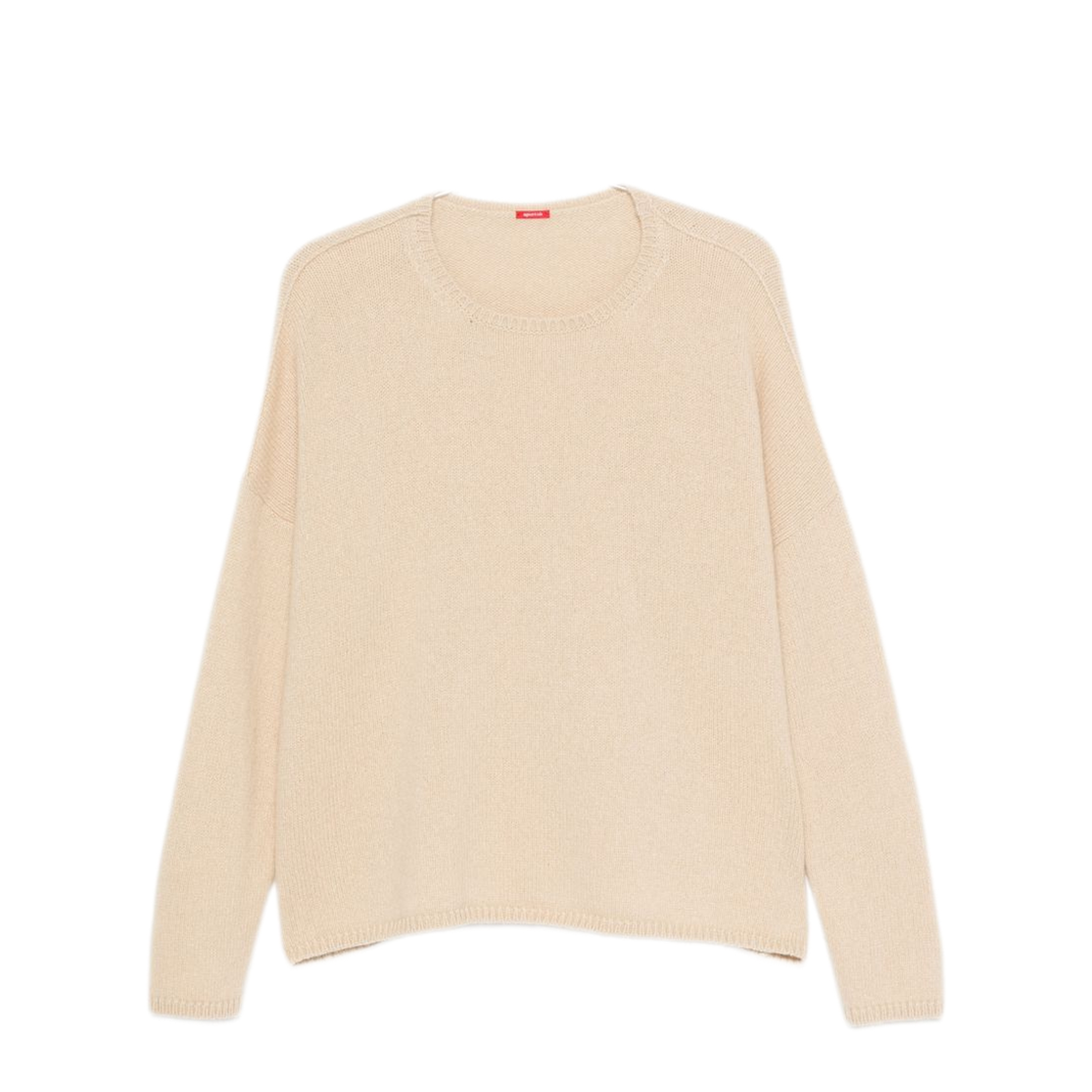 MAYFEYR - Apuntob - Beige Fine Knit Crew Neck Sweater - P1890TS998NATURALE