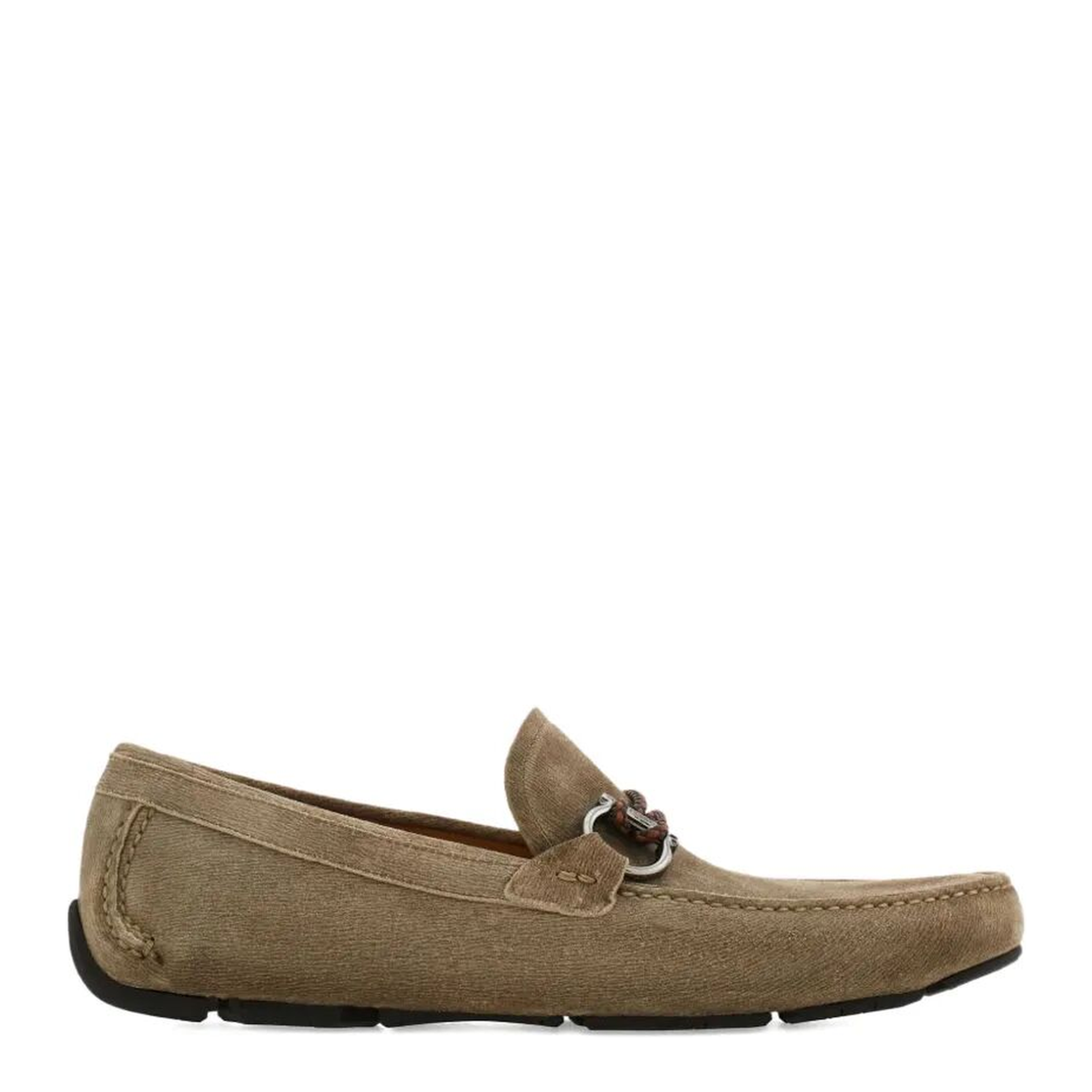 MAYFEYR - Ferragamo - Suede Driver Loafers With Braided Leather Lace - 02B7960789635SAFARIMARRONE