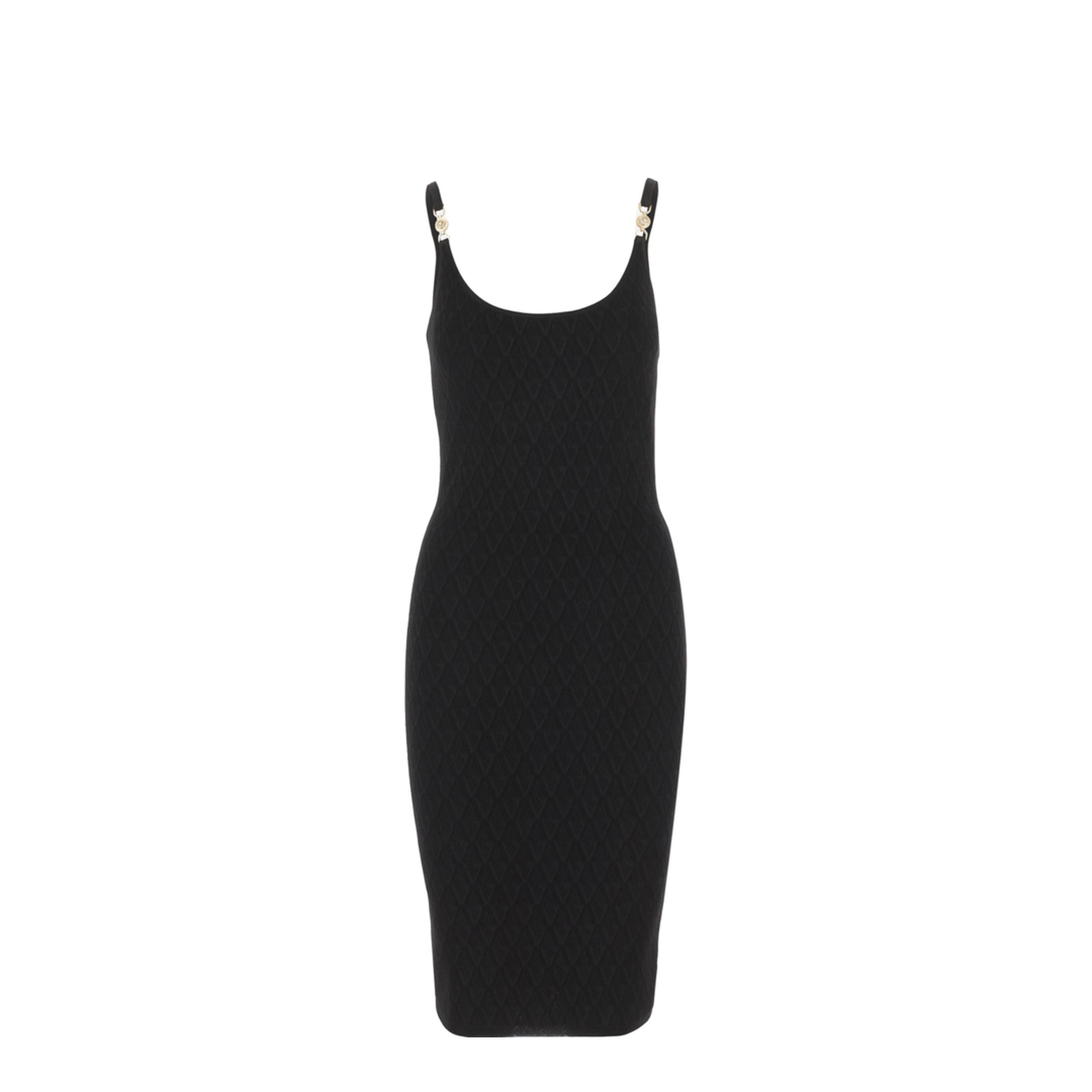 Dress with V-Jacquard Stretch Texture