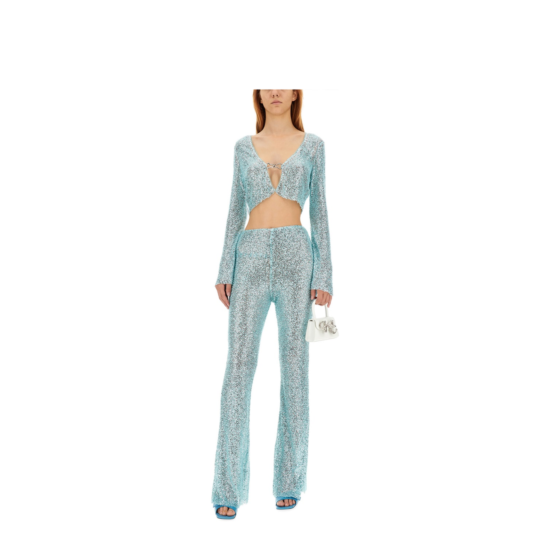 MAYFEYR - Self Portrait - Beaded Pants - PF23195PBLBLUE