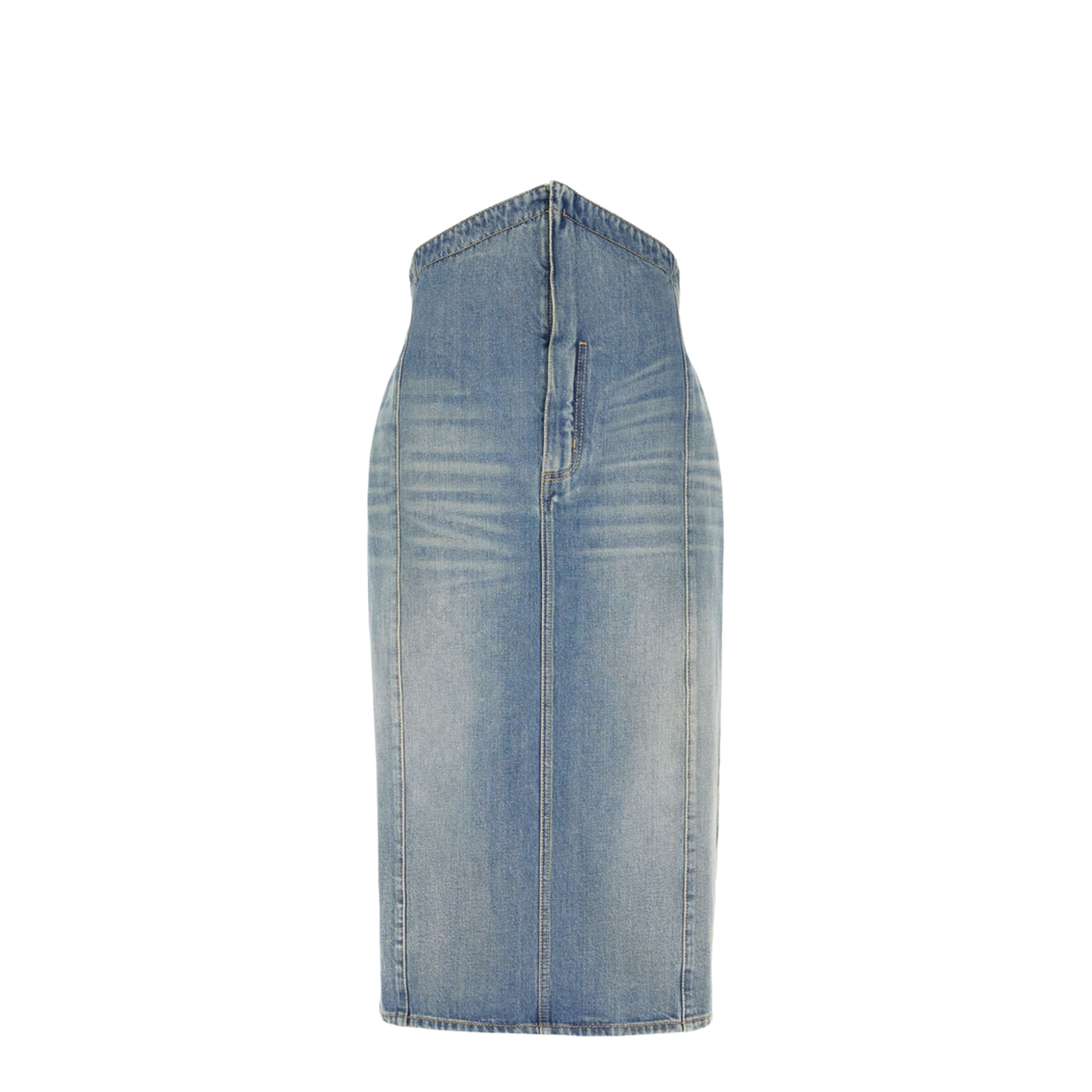 Denim High Waisted Long Skirt