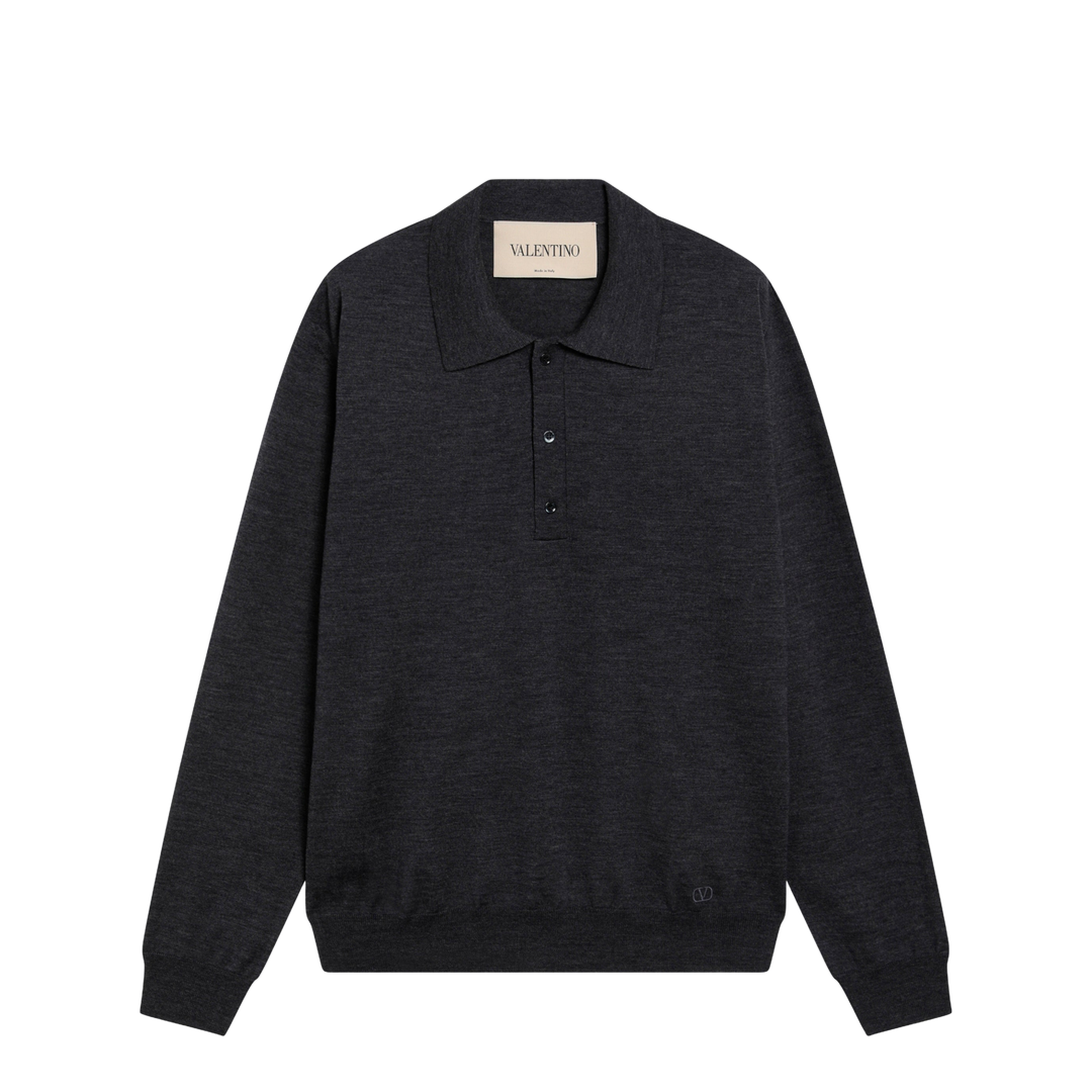 Charcoal Wool Polo Shirt