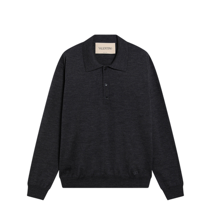 Charcoal Wool Polo Shirt