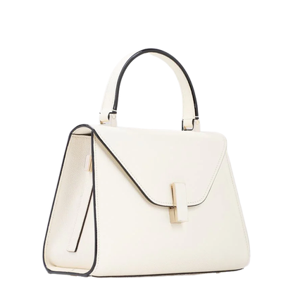 Iside Mini Calfskin Top Handle Bag - Pergamena White