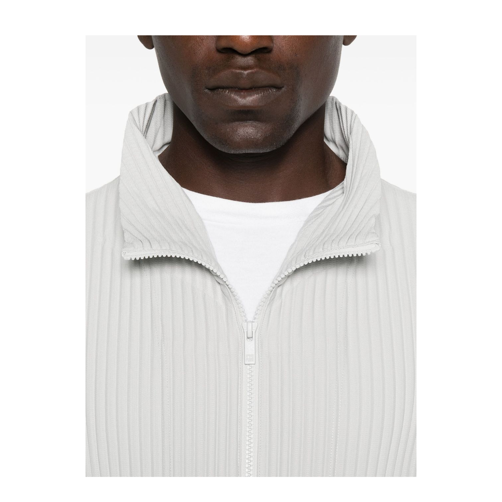 Pleated Texture Zip Fastening Jacket