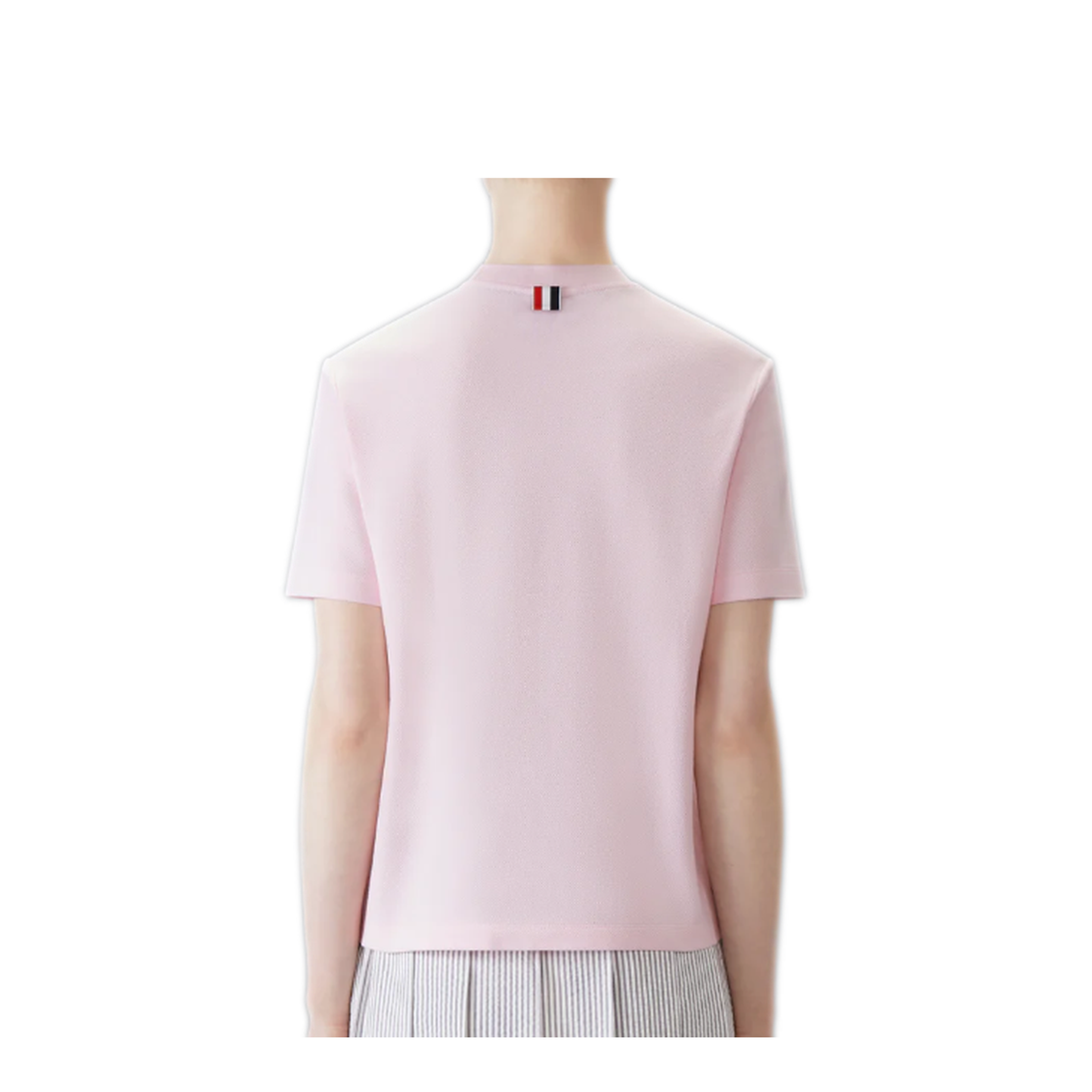 MAYFEYR - Thom Browne - Short Sleeve Tee With Engineered 4 Bar Stripe In Classic Pique - FJS207A00050680