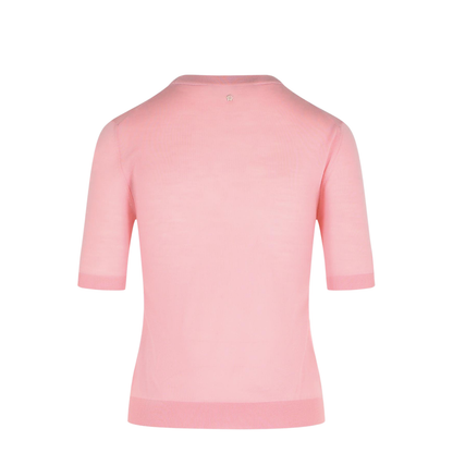 Logo Jacquard Knitted Top In Pink
