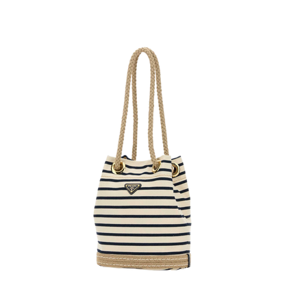 Embroidered Canvas Bucket Bag