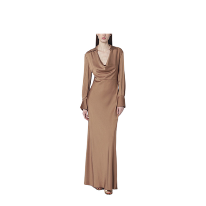 MAYFEYR - Simkhai - Adelle Satin Dress With Draping - 126-1208-QPLCH