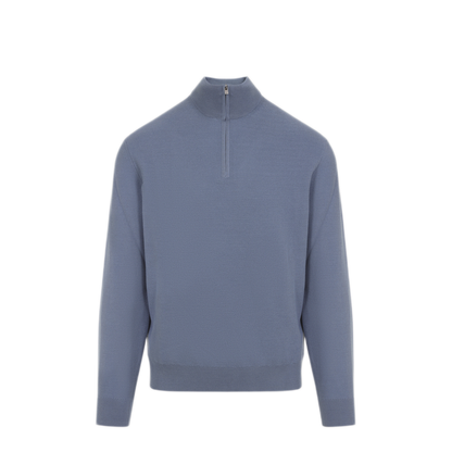 MAYFEYR - RALPH LAUREN PURPLE LABEL - Soft Blue Wool Pullover - 790965745007SOFT