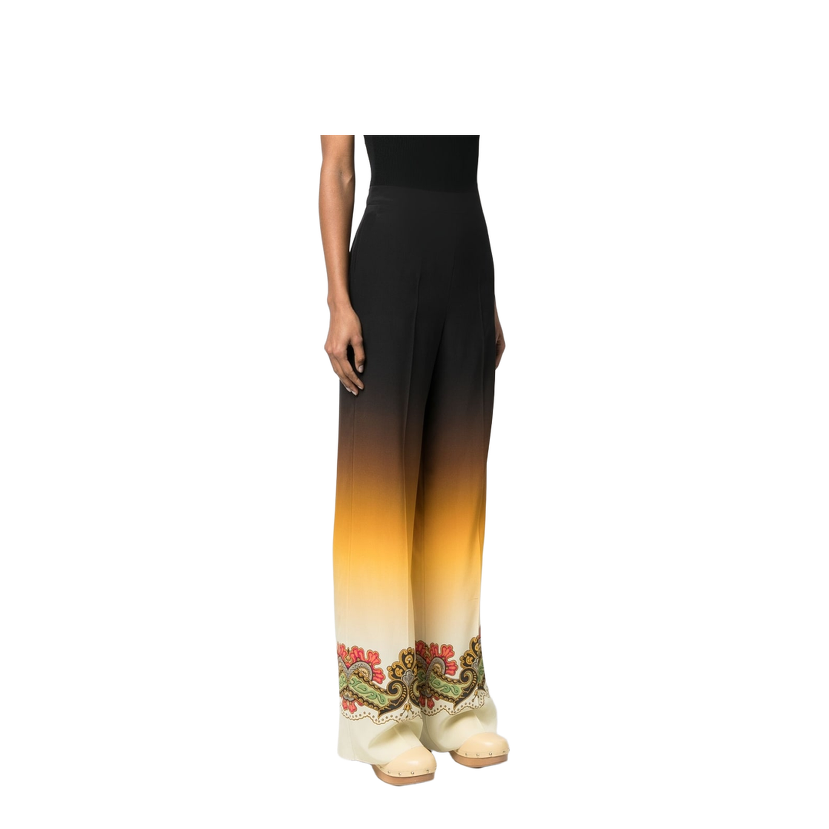 Graphic-Print Straight-Leg Trousers