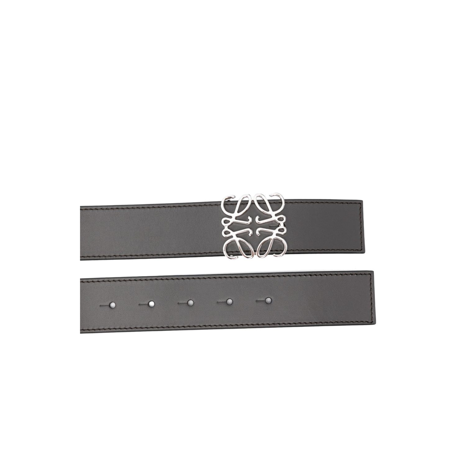 Reversible Anagram Belt in Smooth Calfskin Grey