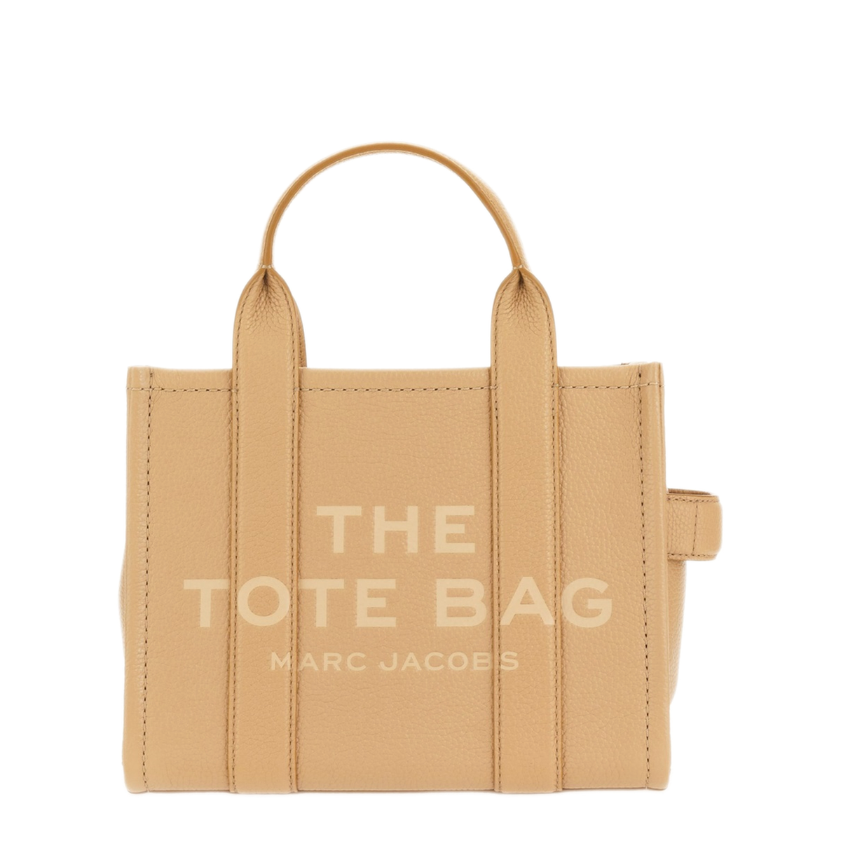 Small Full-Grain Leather Tote Bag - Camel