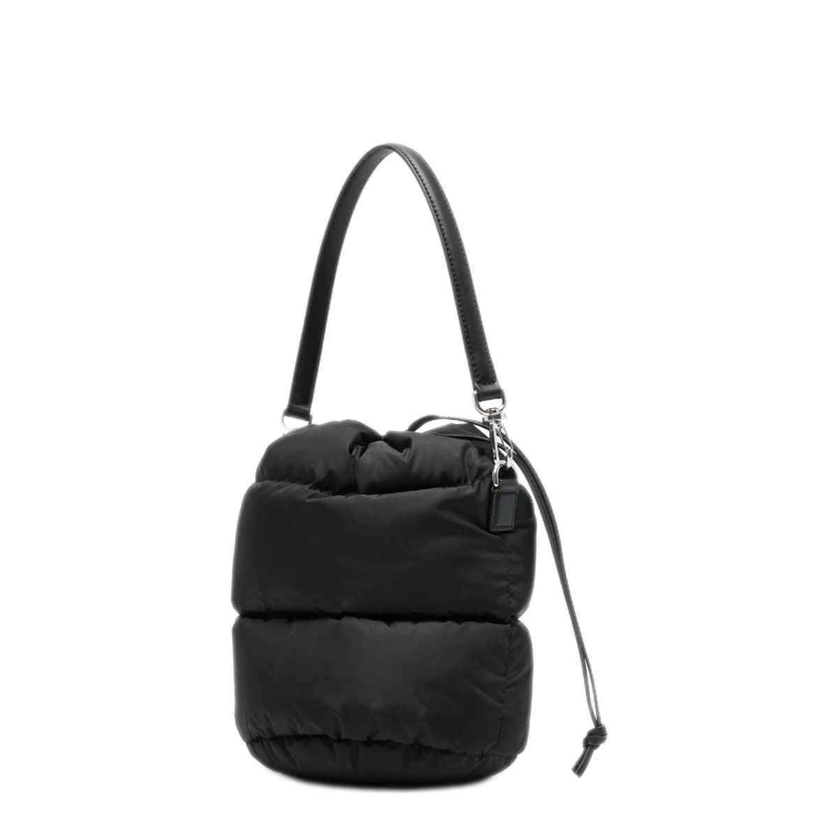 Caradoc Quilted Nylon Bucket Bag - Black