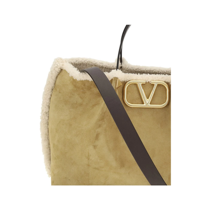 Suede And Sheepskin Medium Tote Bag