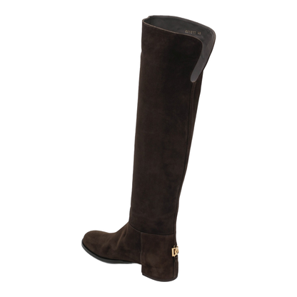 High Suede Boot in Ebony Brown