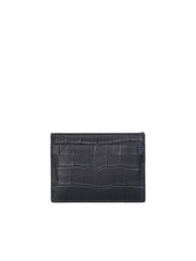 Croc Embossed Cardholder in Black