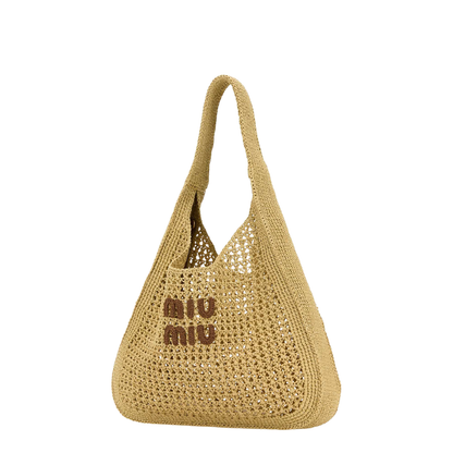 Beige Crochet Shopping Bag