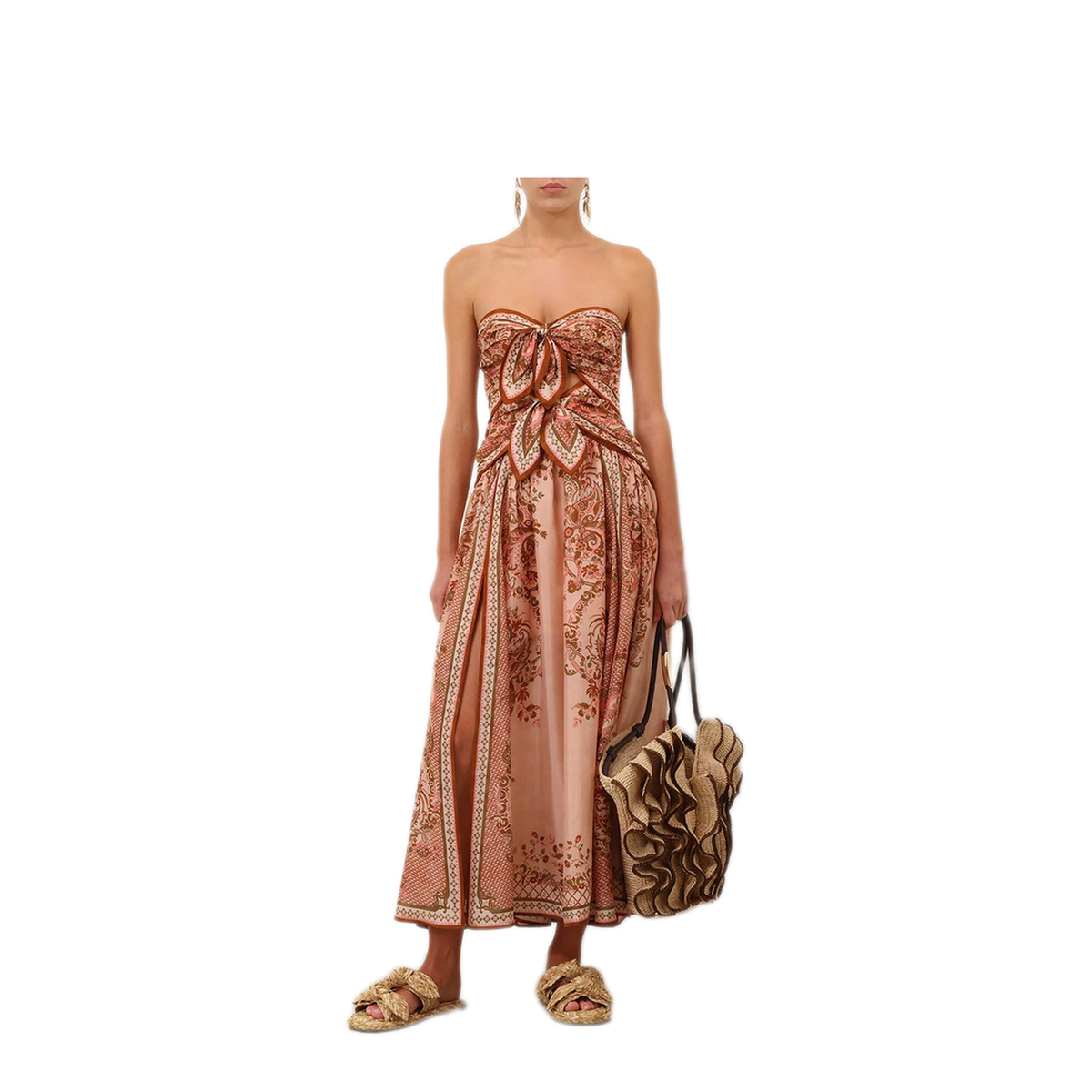 Aster Scarf Print Midi Dress