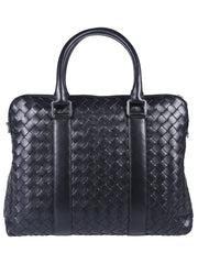 Intrecciato Top Handle Bag, Silver Hardware