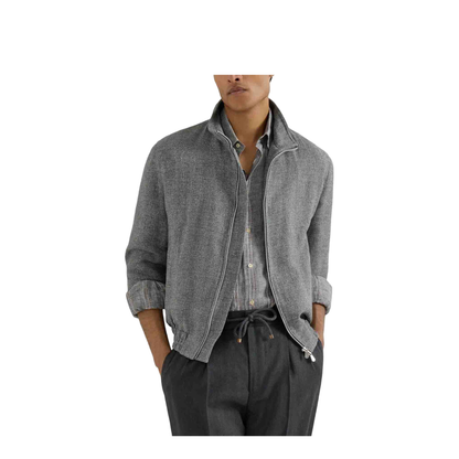 Stand Collar Outerwear Jacket Grey