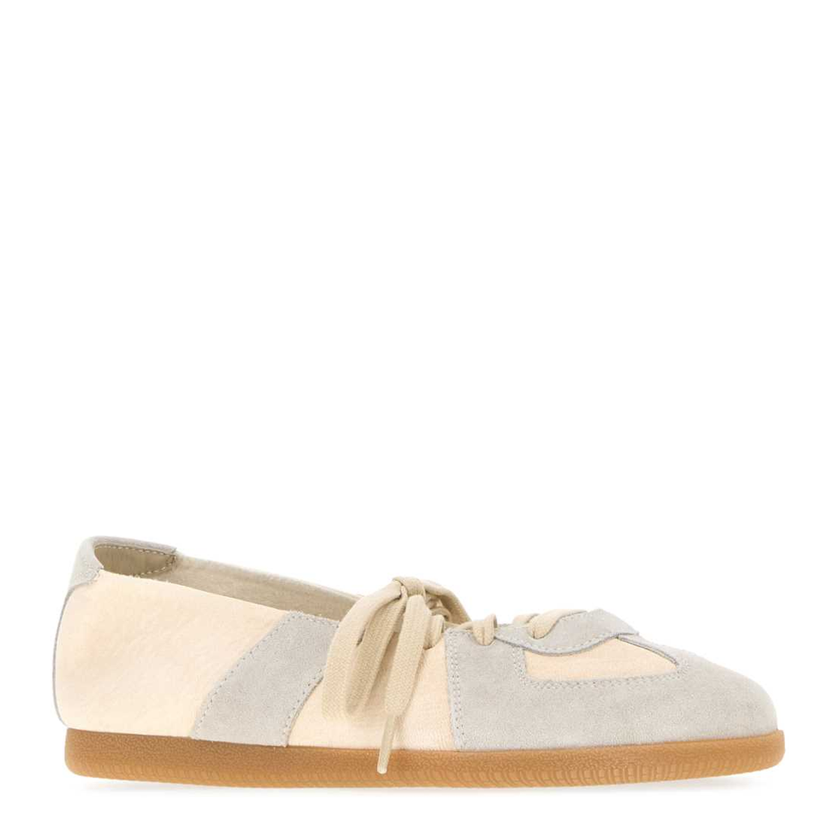 Replica Ballet Lace-Up Flats In Nappa, Bleached Sand