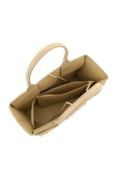 Small Arco Tote Bag In Beige Porridge & M Brass