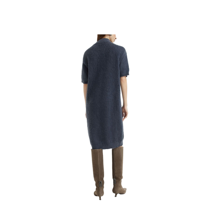 Dress with Dazzling Croc Motif in Navy Blue