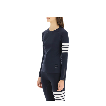 MAYFEYR - Thom Browne - Compression Tee With 4 Bar In Interlock Piece Dye - FJA001A06770461
