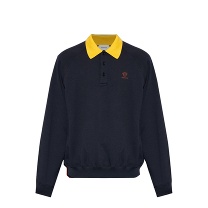 MAYFEYR - Versace - Cotton Polo Shirt With Embroidered Logo - 10245831A179141UI20