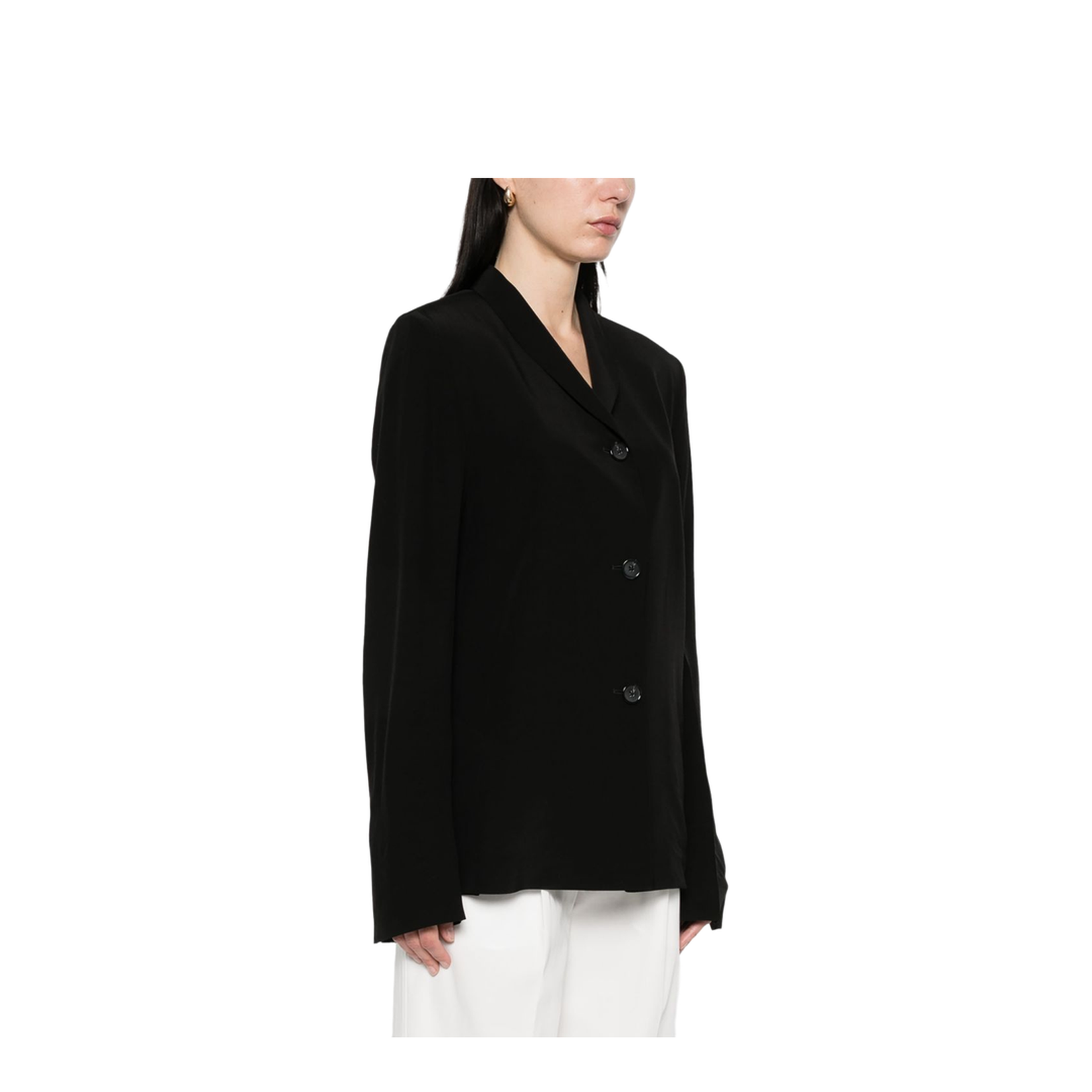 Black Convertible Neck Blazer