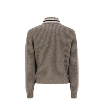 Cashmere Cardigan with Shiny Trims