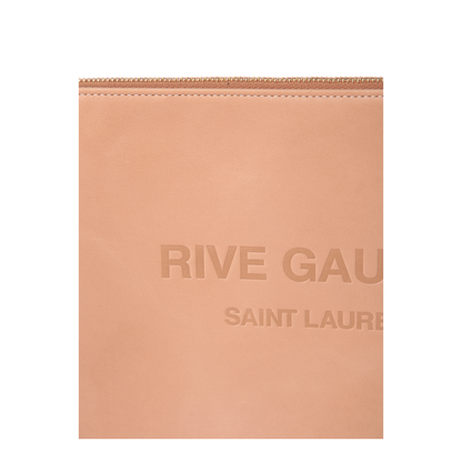 Camel Leather Clutch Bags - Brown