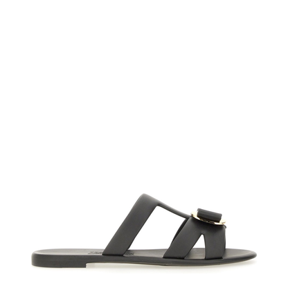Black Leather Flats