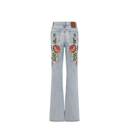 MAYFEYR - Valentino - Denim 5 Pockets Embroidered Flowers Jeans - 8B3DD2AX9YC508