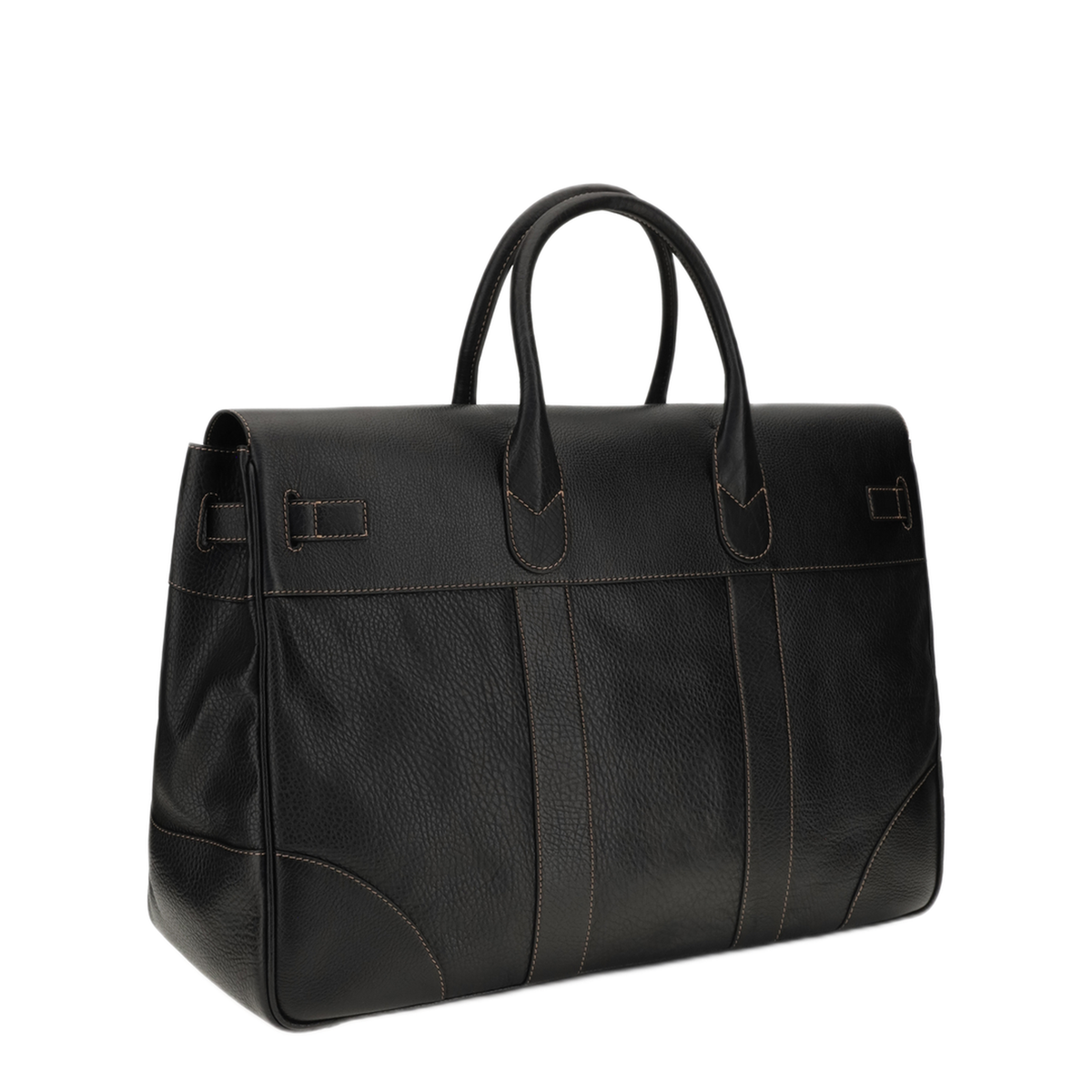 Weekender Country Calfskin Luggage Bag - Black