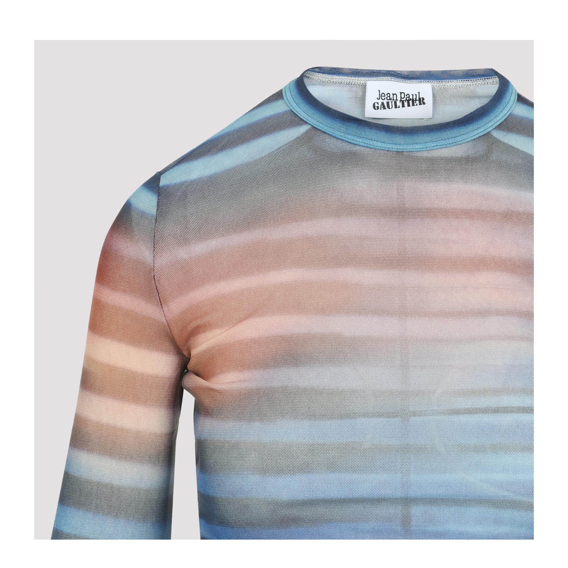 MAYFEYR - Jean Paul Gaultier - Mesh Printed Air Long Sleeves Top - 2503WTO336M005P565034