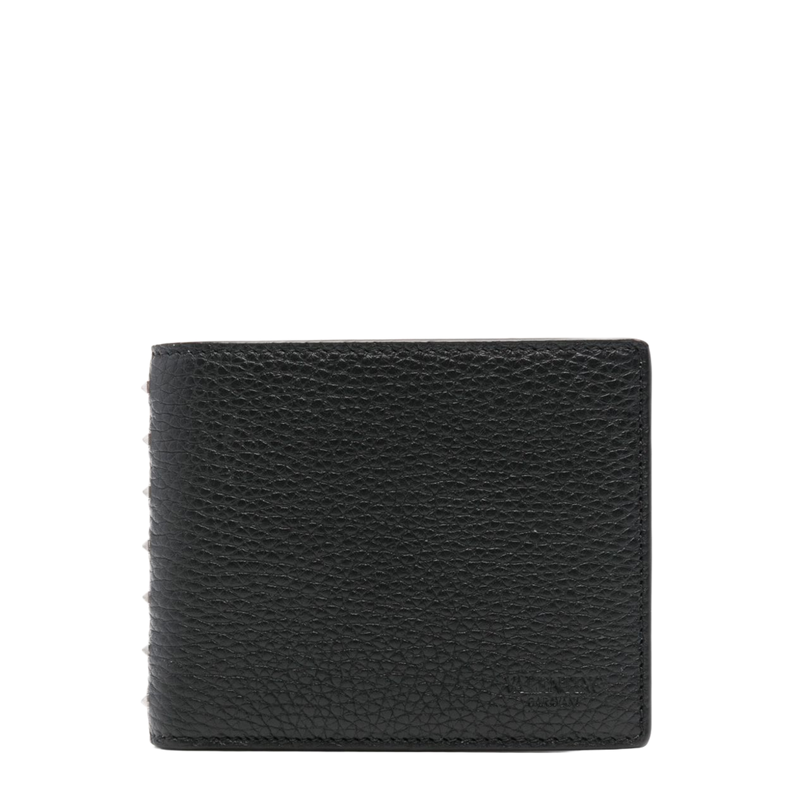 Rockstud Wallet in Grainy Calfskin