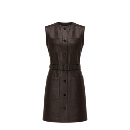 MAYFEYR - LA ROSE - Leather Dress Cuoio - 1395LEATHERDRESSC
