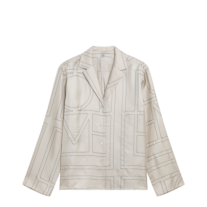 MAYFEYR - Toteme - Ivory Silk Shirt With Monogram - 213-755T707926