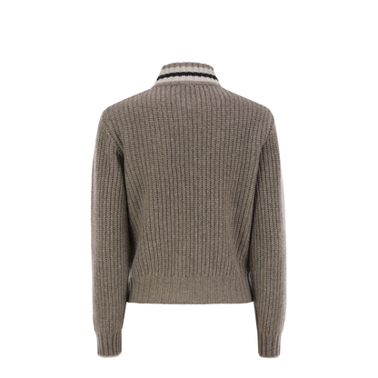 Cashmere Cardigan with Shiny Trims