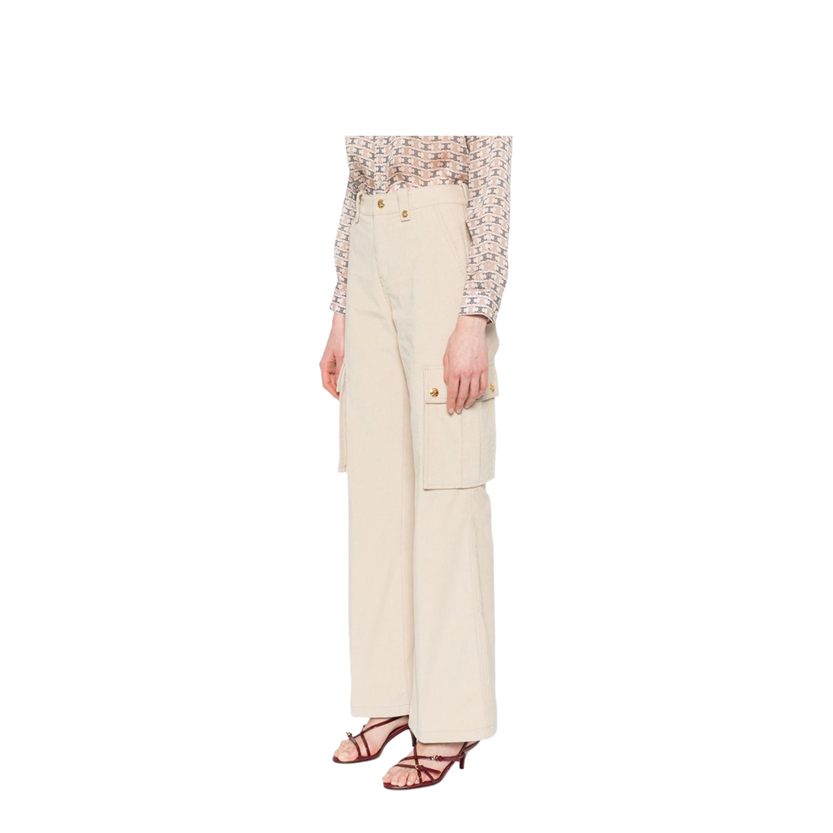 Cotton Cargo Trousers in Natural