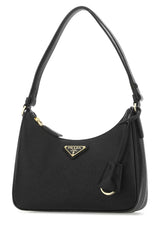 Logo plague zipped shoulder bag Saffiano, gold hardware