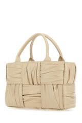 Mini Arco Tote Bag In Beige Porridge & M Brass